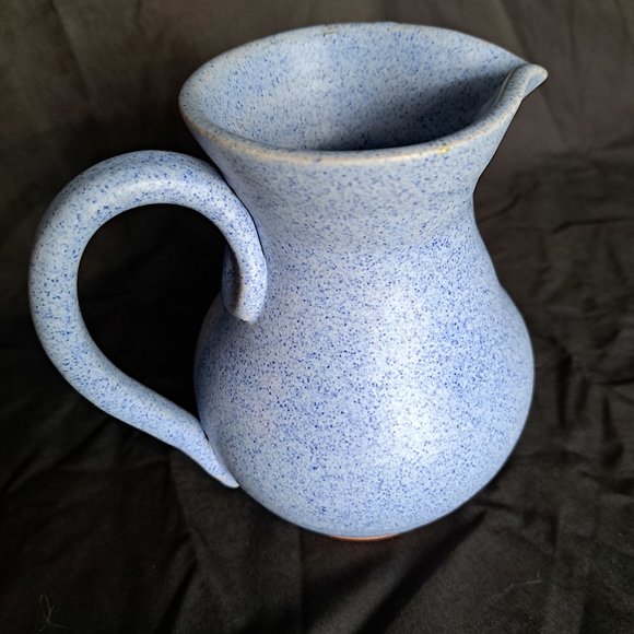 Handmade Blue Speckled Pottery Pouring Vessel - Picture 4 of 5